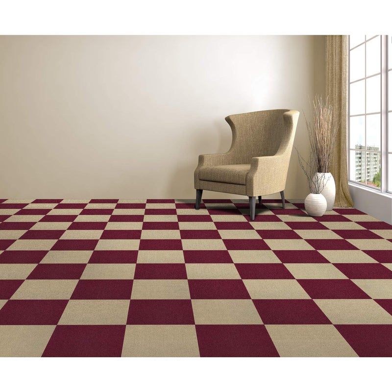 Achim Home Furnishings Nexus Burgundy 12x12 Self Adhesive Carpet Floor Tile - 12 Tiles/12 sq Ft.,NXCRPTBU12 - Image 4